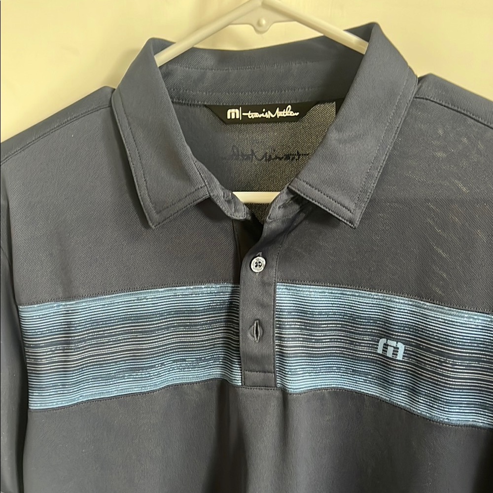 Men's Blue Travis Mathew Polo Shirt
